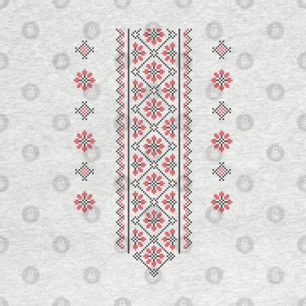 Palestinian Jordanian Arabic Traditional Tatreez Realistic Embroidery Cross Stitch Pattern17-lght by QualiTshirt